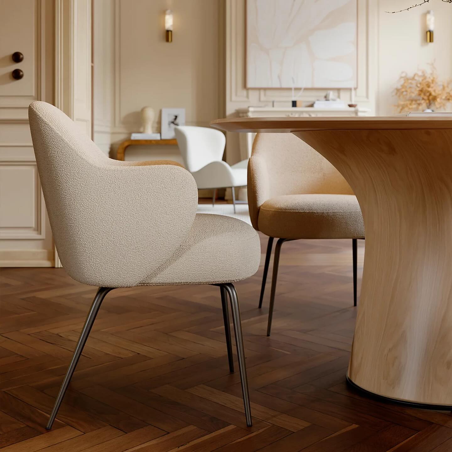 Dan‑Form uus BAE tool on täiuslik kombinatsioon mugavusest, elegantsist ja funktsionaalsusest. Tool kutsub istuma, pakkudes samas tugevat karakterit igasse interjööri – olgu see luksuslik kodu, kontor või boutique-hotell.
Disainitud Morten Georgseni poolt.

Uuri lisa meie kodulehelt